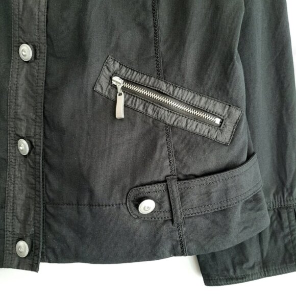 CONRAD C Sparkly Rhinestone Button Down Light Casual Jacket Black Sz 12 Petite - Picture 6 of 14